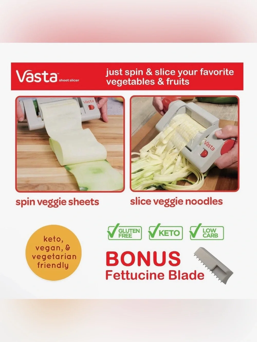 NIB Vasta Veggie & Fruit Sheet Slicer